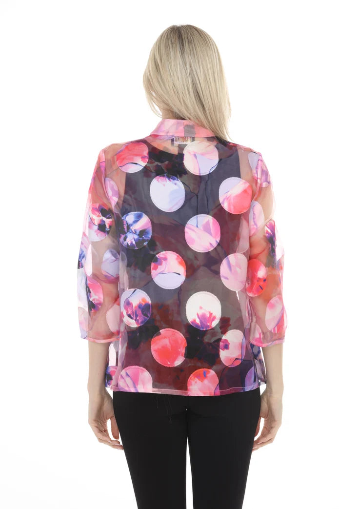 Multi Floral Polka Dots Sheer Jacket 261762