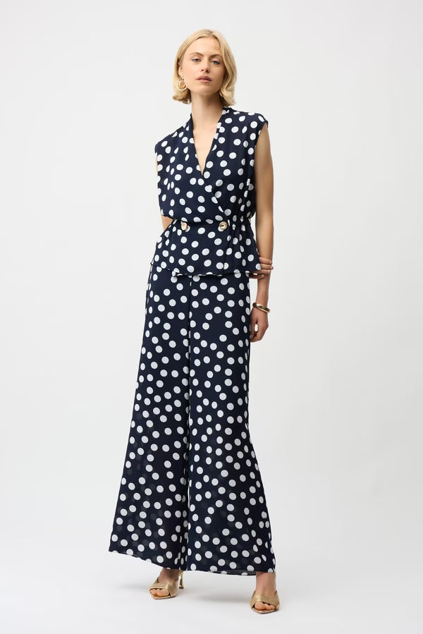 Polka Dot V-neck Top & Pant Set Style 261250/261305