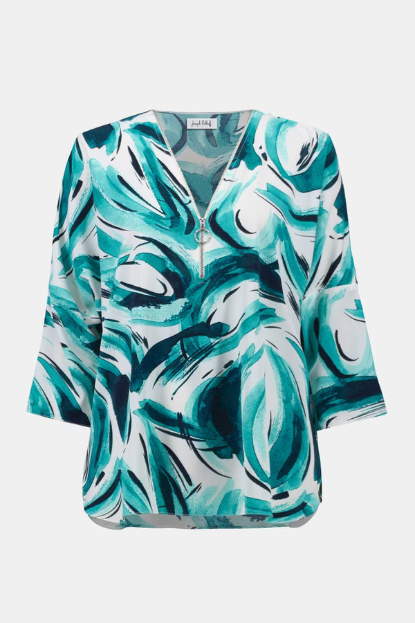 Casual Abstract V-neck Top Style 261284