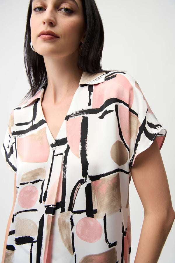 Casual V-neck Buttoned Top Style 261308
