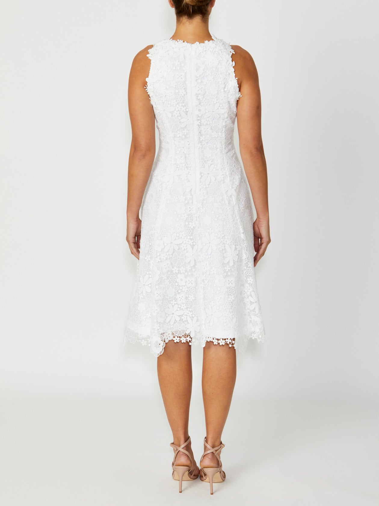White Lace Applique Dress