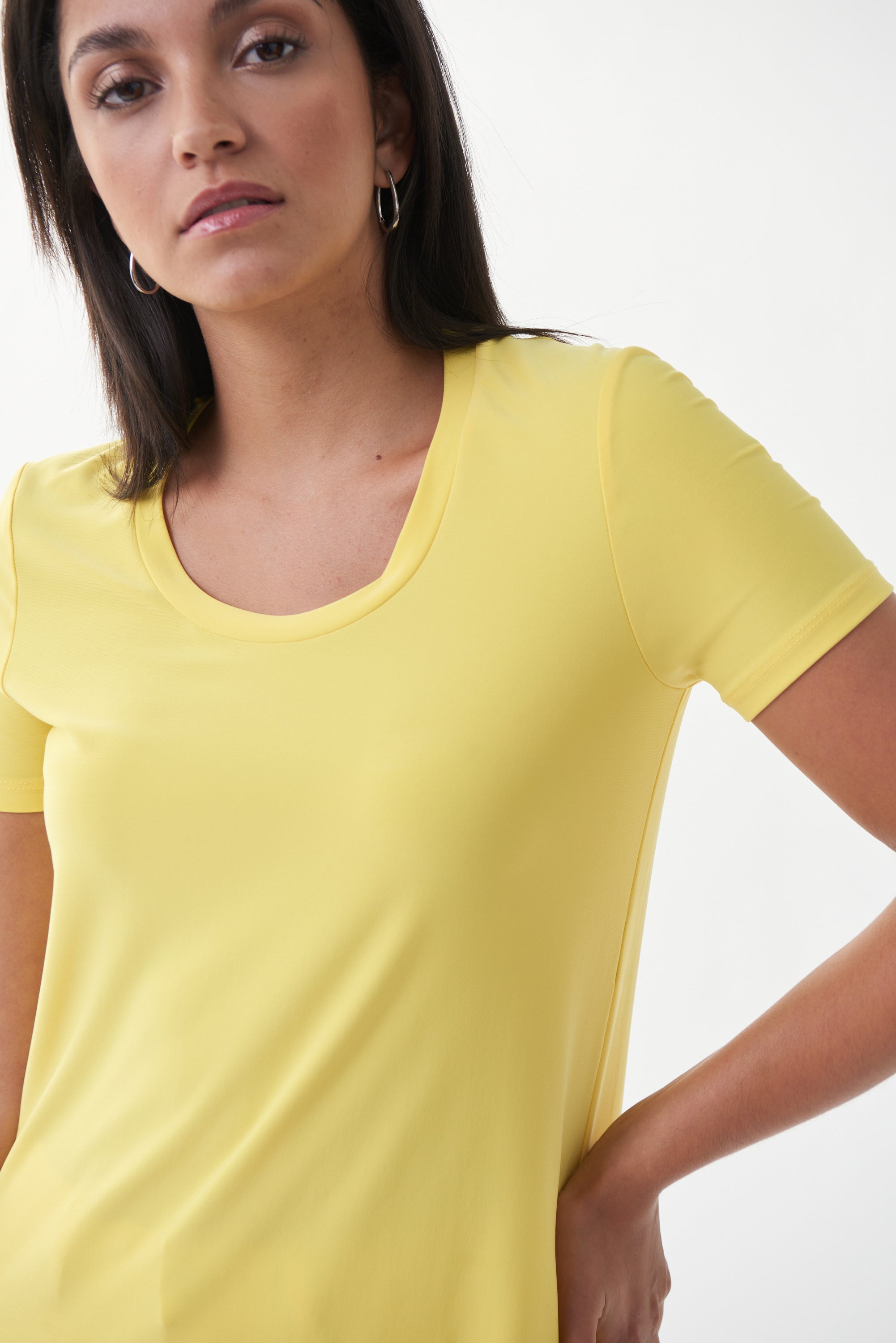 Rounded Hem Tee in Limoncello 183220 - After Hours Boutique