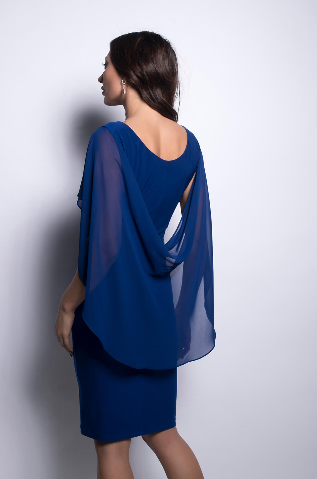 Chiffon & Diamante Dress in Imperial Blue 209228 - After Hours Boutique