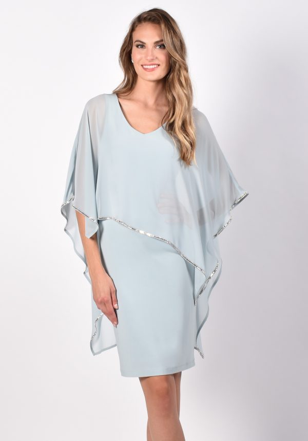 Aquamist Cape Overlay Dress 218175 - After Hours Boutique