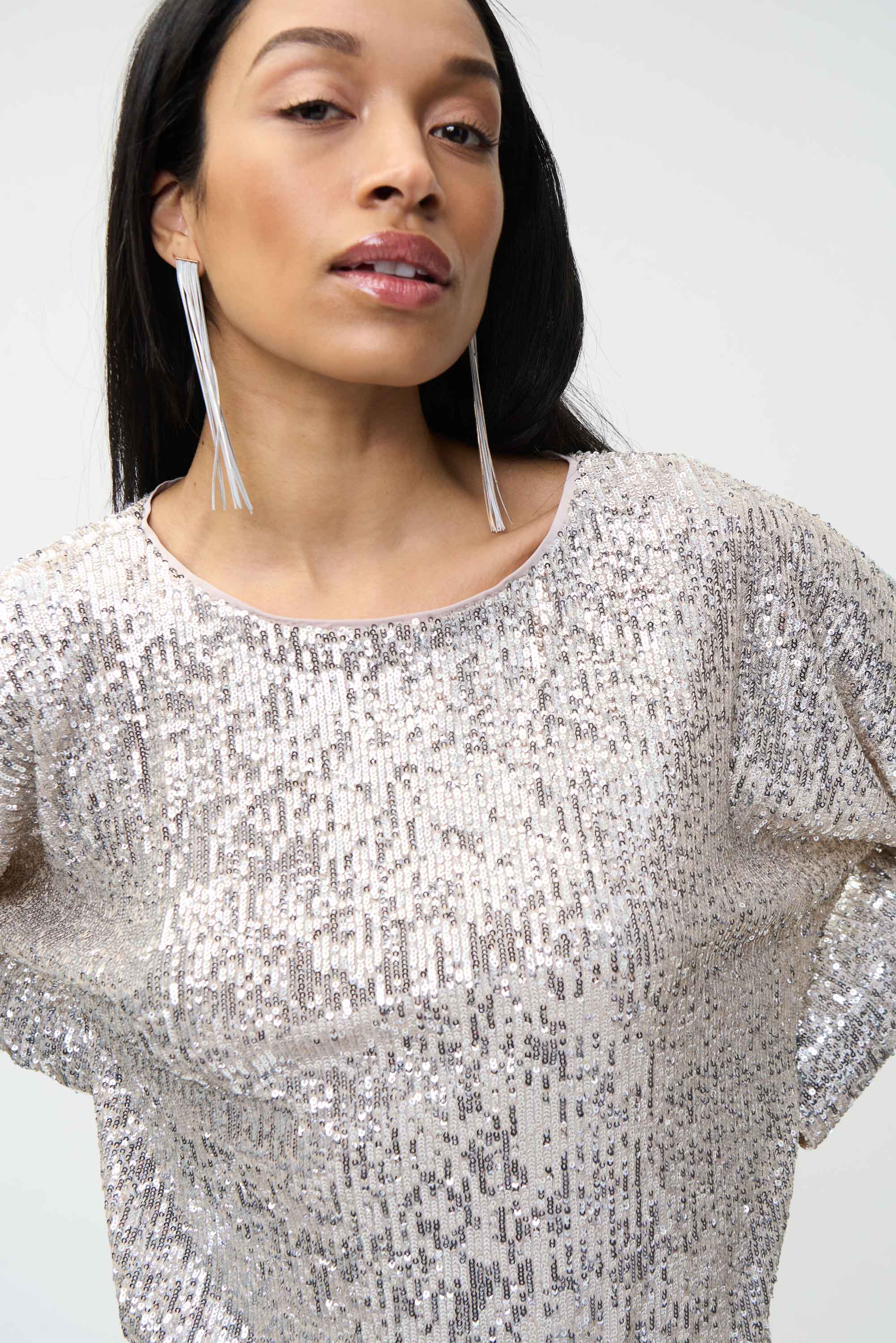 Sequin Dolman Sleeve Top 224211 - After Hours Boutique