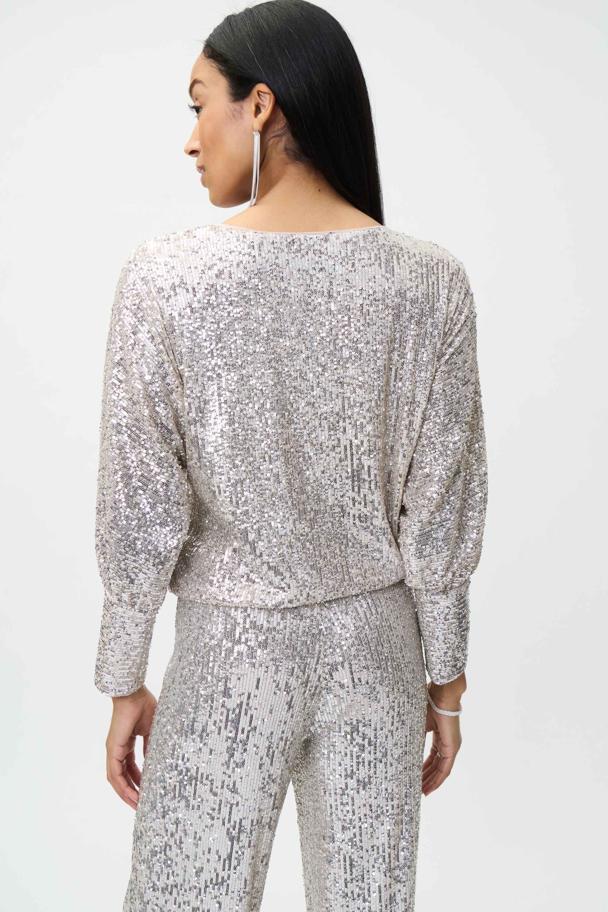 Sequin Dolman Sleeve Top 224211 - After Hours Boutique