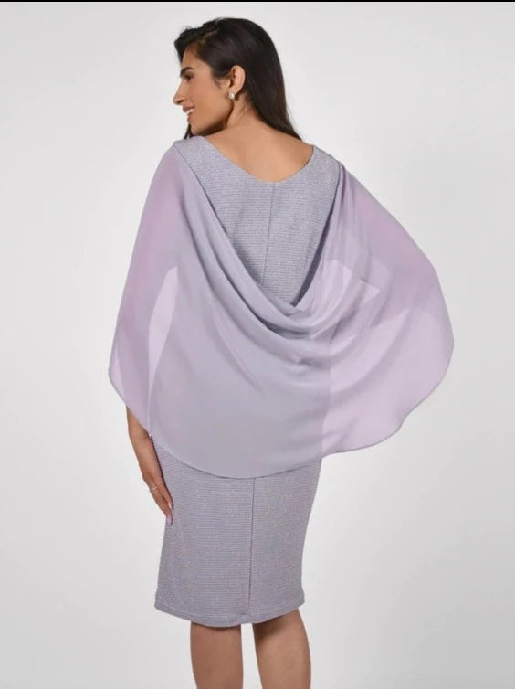 Lavender Chiffon Shawl Dress 228162 - After Hours Boutique