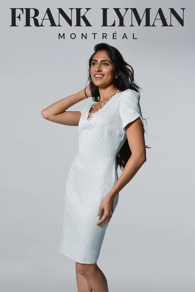 Brocade Dress in Powder Blue 228232 - After Hours Boutique