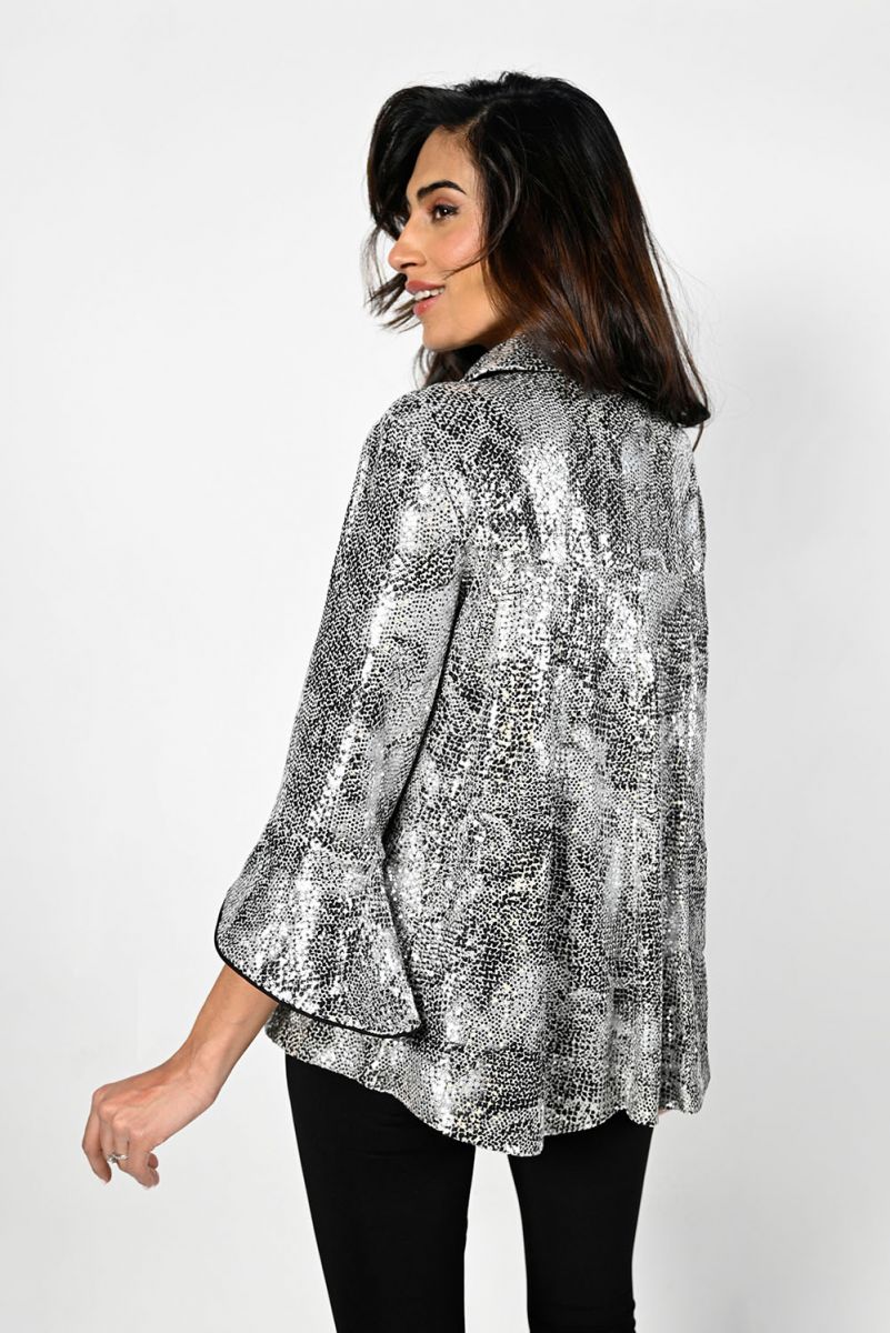 Shimmer Metallic  Blazer 229282 - After Hours Boutique