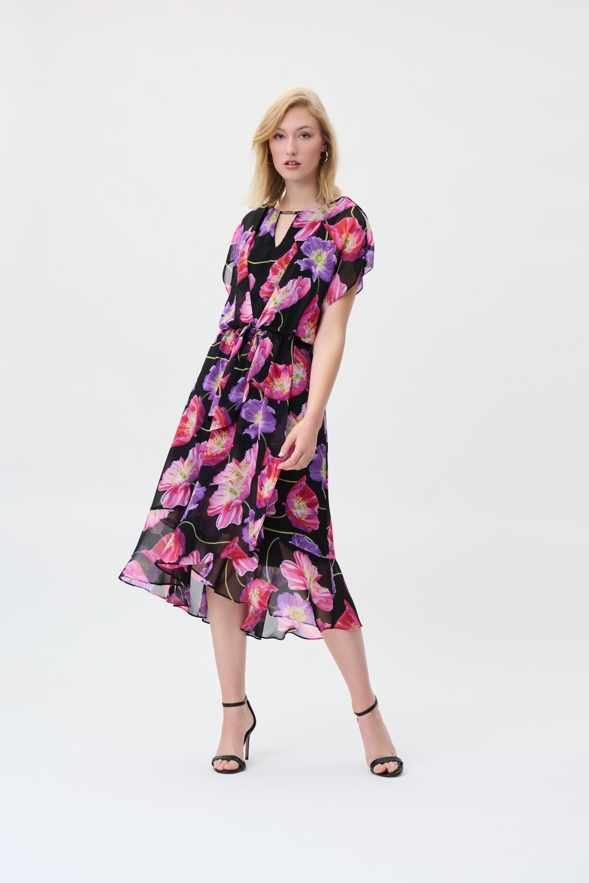 Floral Chiffon Dress 231106