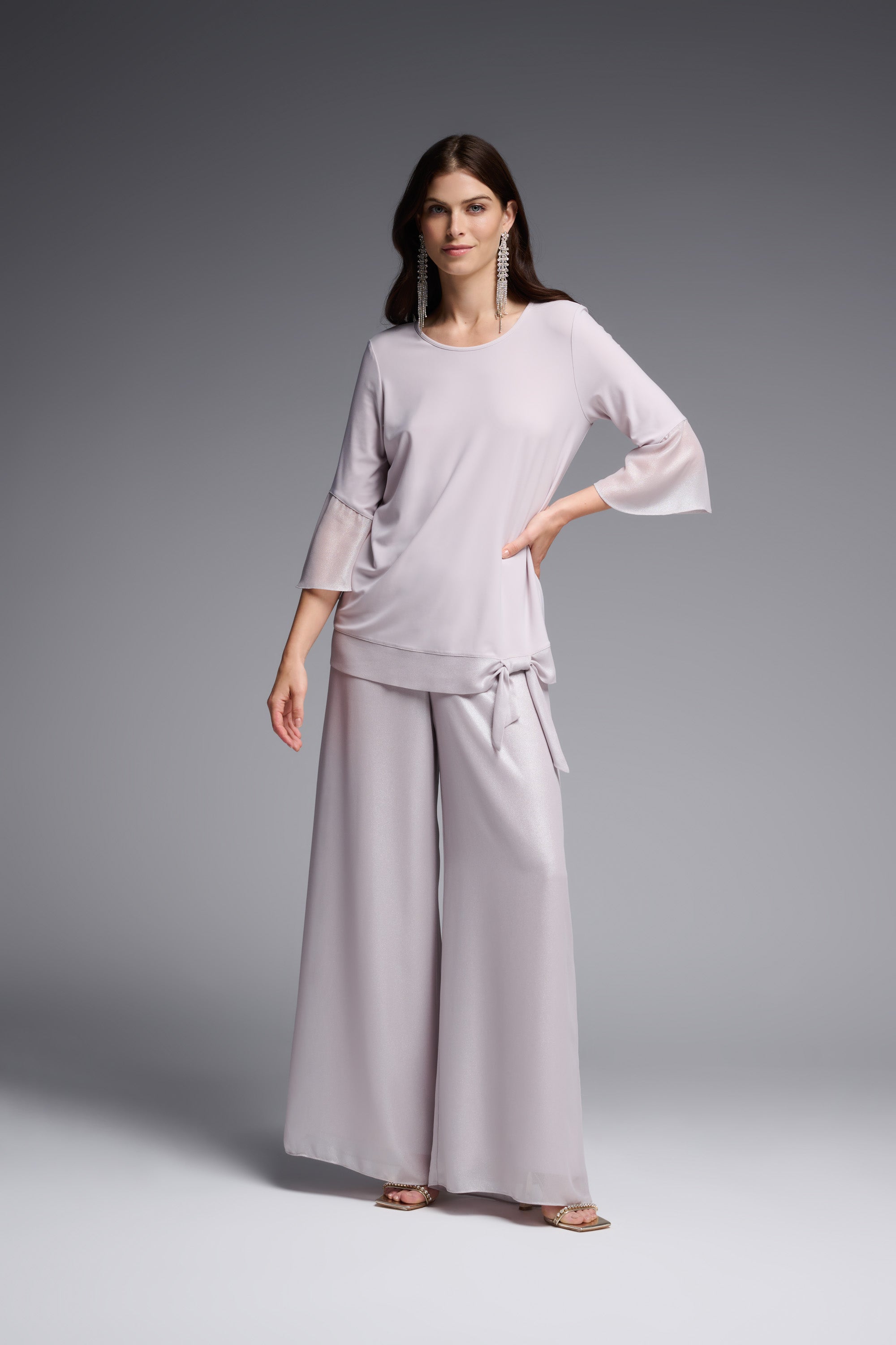 Chiffon Hem Top in Mother of Pearl 231739 - After Hours Boutique