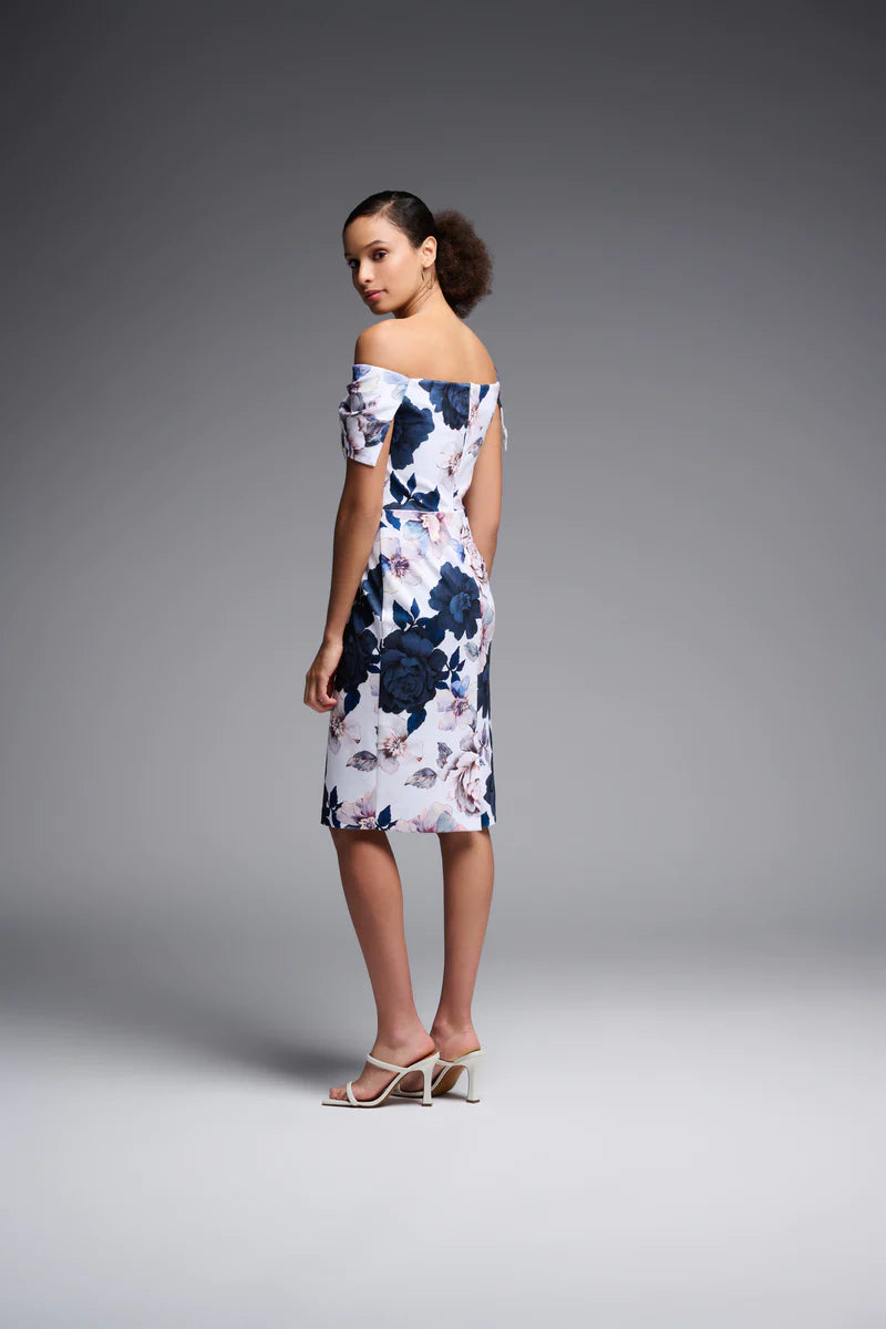 Floral Print Scuba Crepe Sheath Dress 231745 - After Hours Boutique