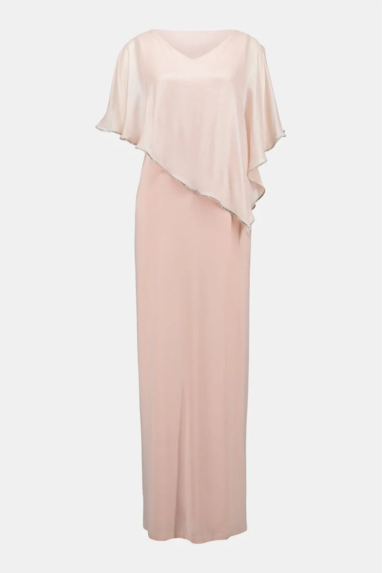Cape Overlay Sheath Dress in Rose 231762 - After Hours Boutique