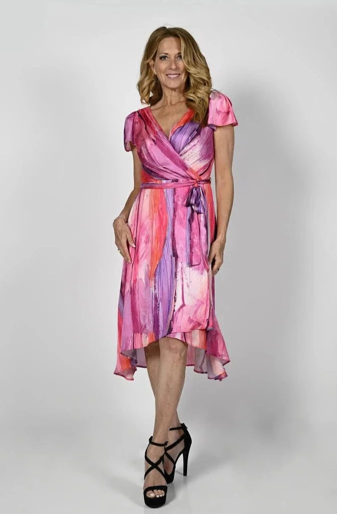 Multi Colour Hot Pink Dress 236489 - After Hours Boutique