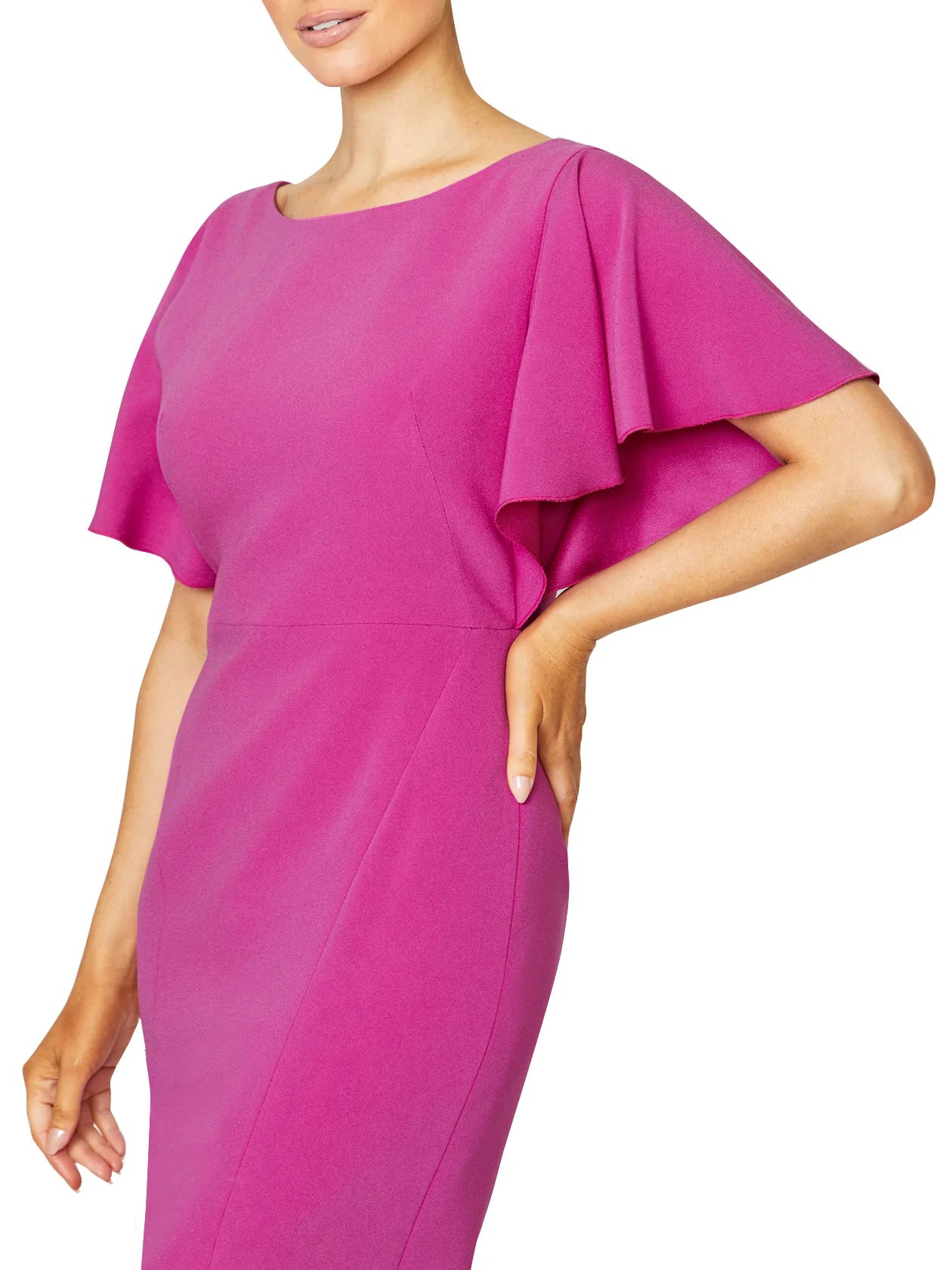 Fuchsia Crepe Dress DE16458 - After Hours Boutique
