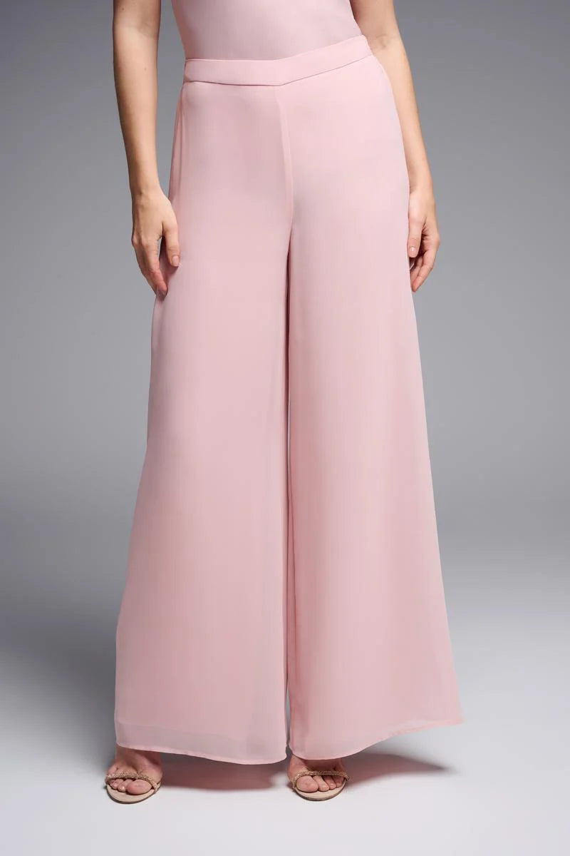 Chiffon Wide-Leg Pull On Pants in Rose 223751 - After Hours Boutique