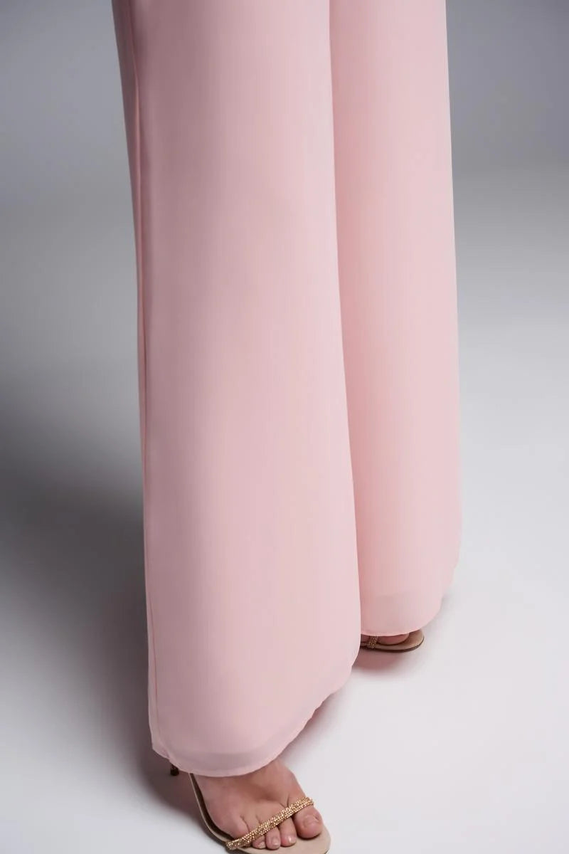 Chiffon Wide-Leg Pull On Pants in Rose 223751