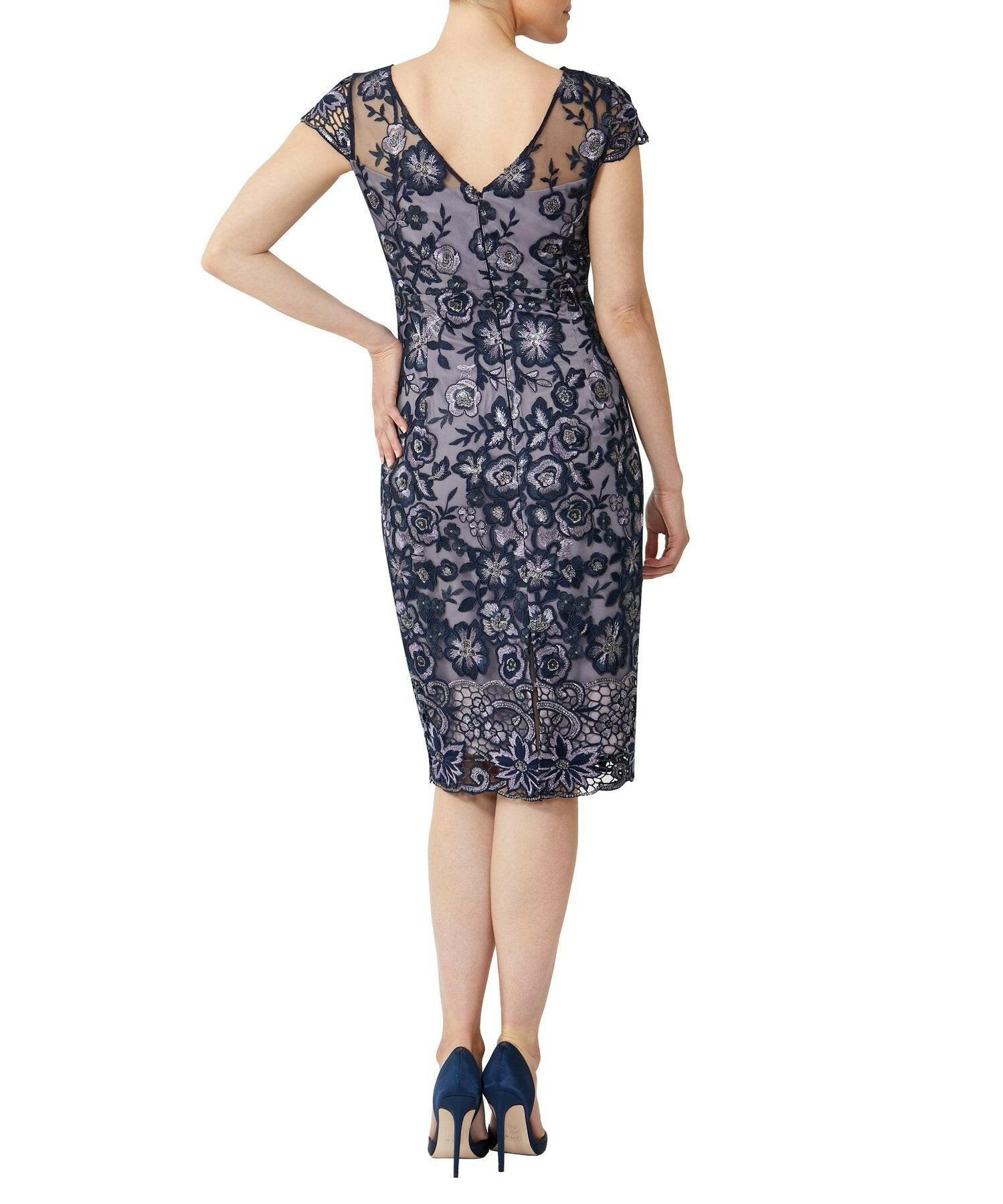 Lilac Embroidered Sequin Dress TEI1546 - After Hours Boutique