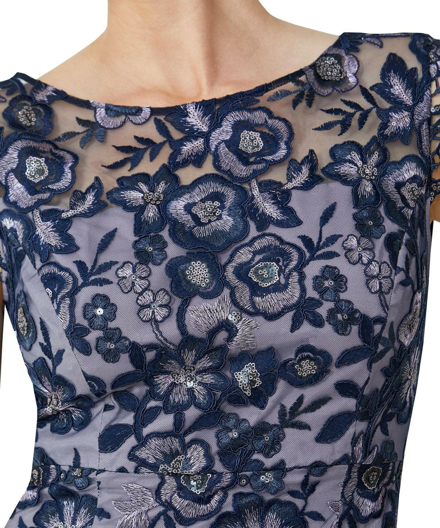 Lilac Embroidered Sequin Dress TEI1546 - After Hours Boutique