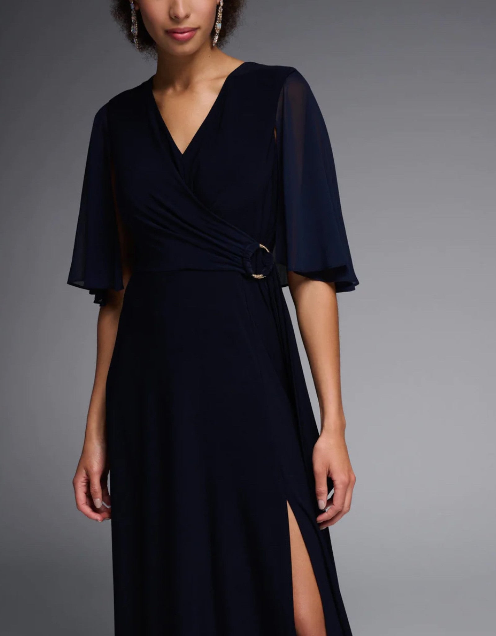 Silky Knit Fit And Flare Dress In Navy 231757 - After Hours Boutique