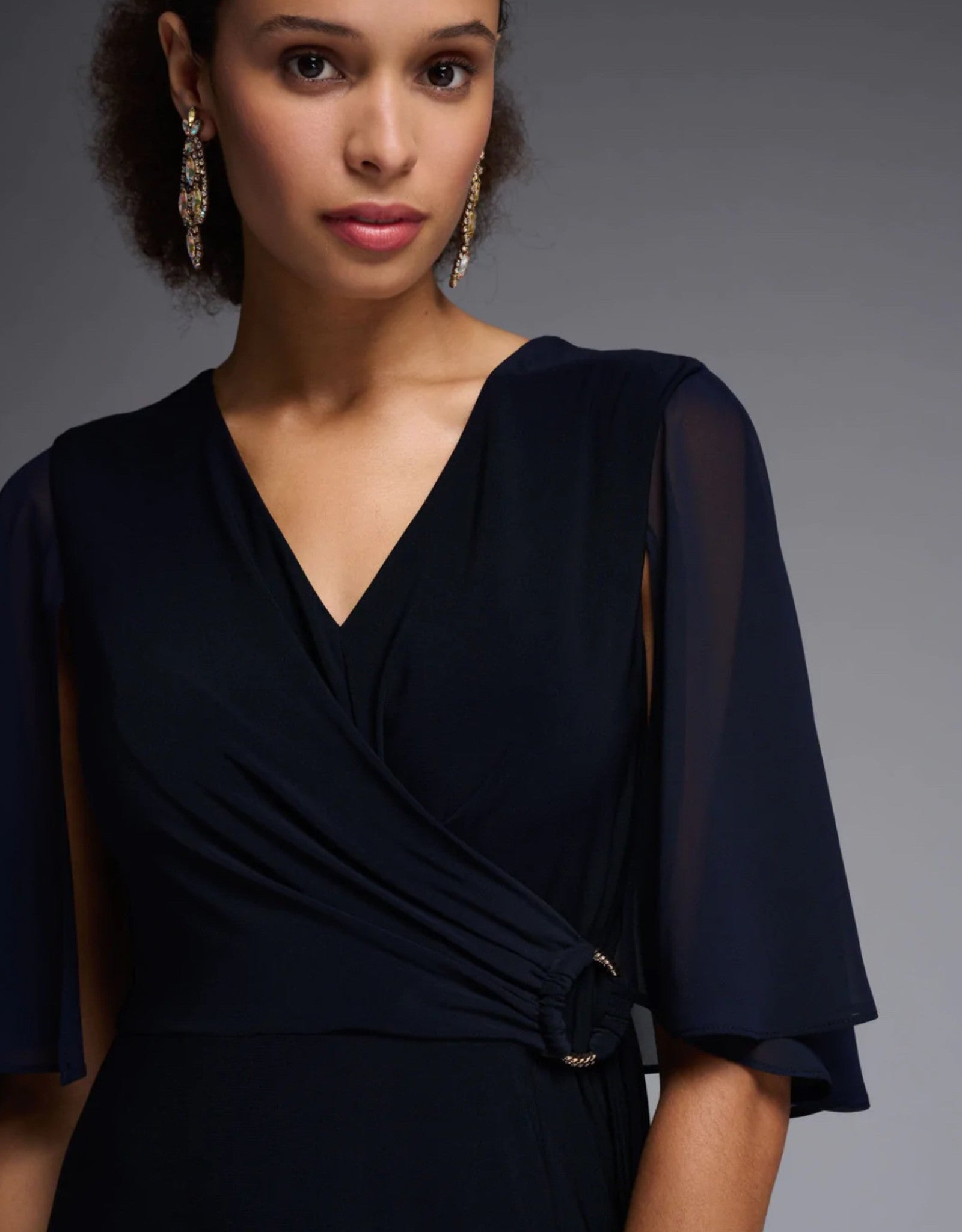 Silky Knit Fit And Flare Dress In Navy 231757 - After Hours Boutique