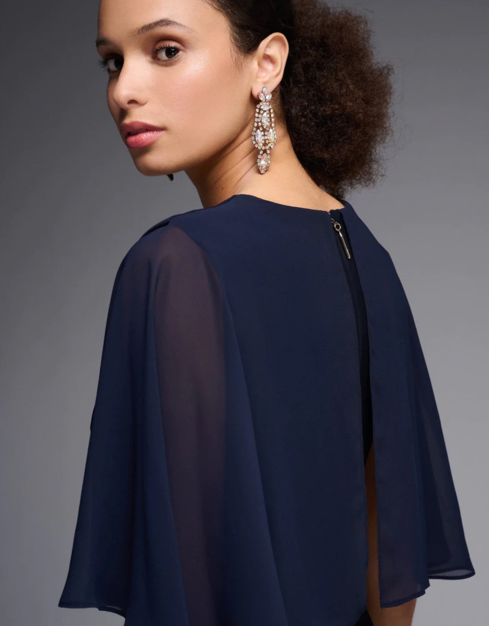 Silky Knit Fit And Flare Dress In Navy 231757 - After Hours Boutique