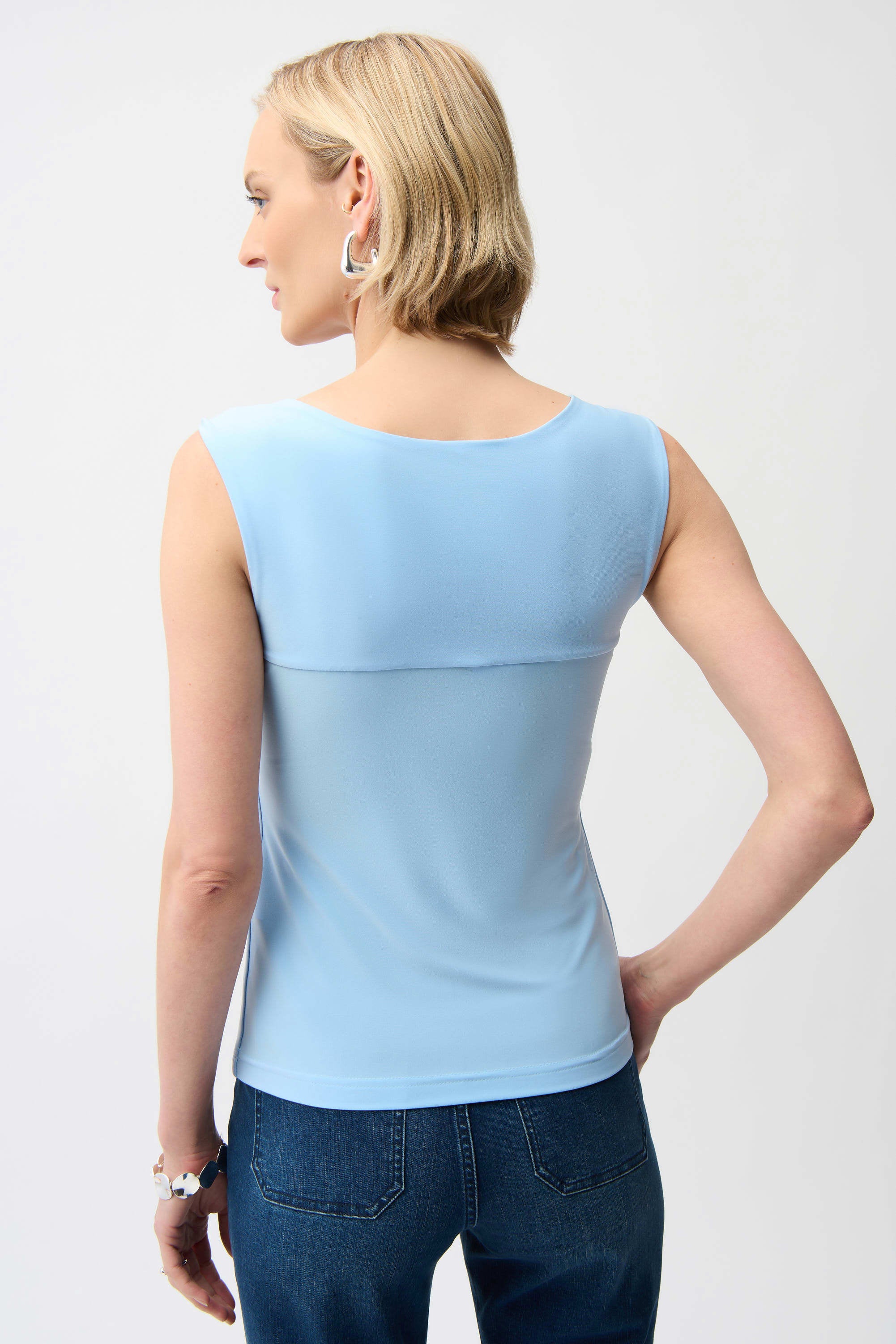Classic Square Neck Cami in Sky Blue 143132S26