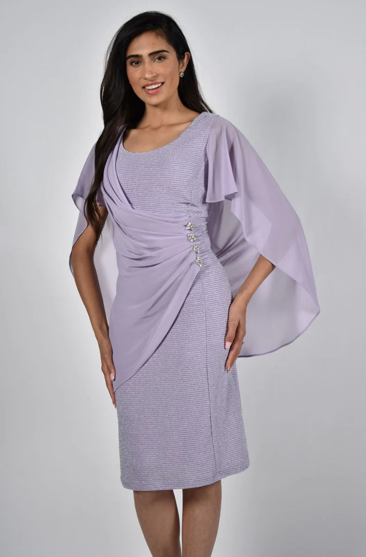 Lavender Chiffon Shawl Dress 228162 - After Hours Boutique