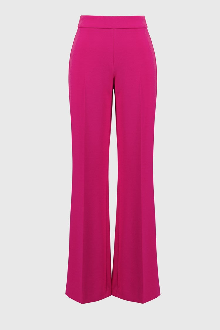 Scuba Crepe Wide-Leg Pull-On Pants in Geranium 233787S25