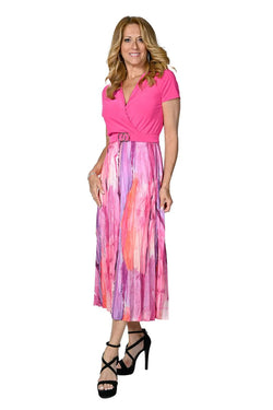 Hot Pink Multi Print Dress 236490