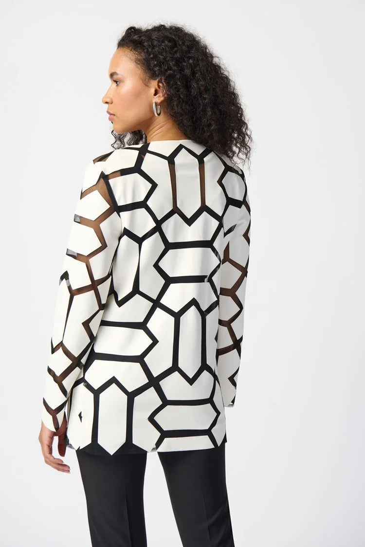 Laser-Cut Leatherette On Mesh Jacket 241905