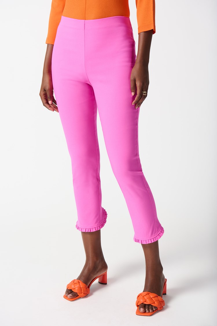 Millennium Crop Pants With Ruffles in Pink 242145
