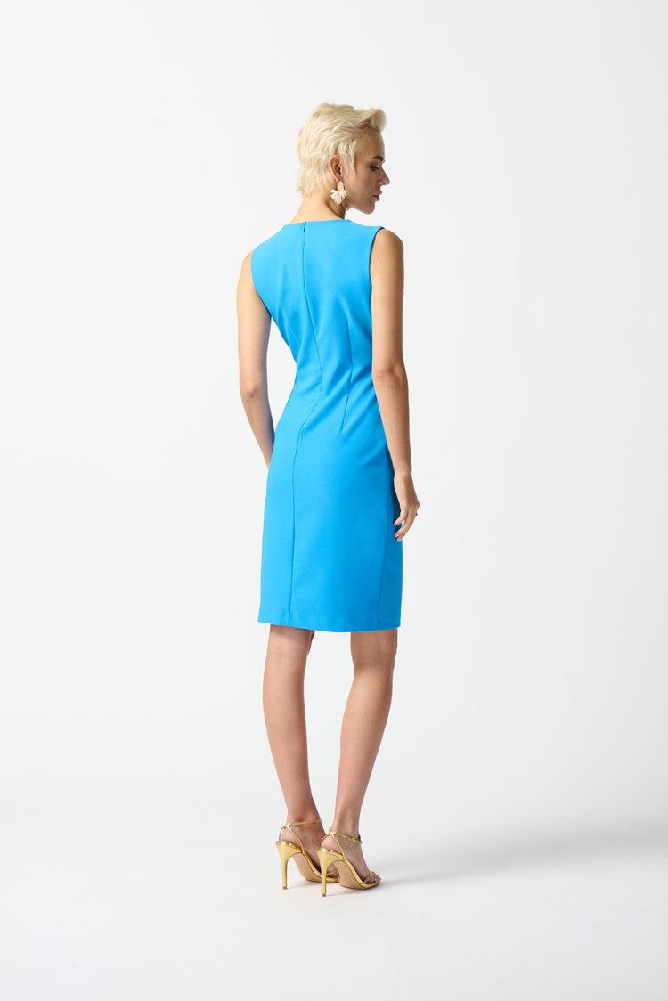 Lux Twill Sleeveless Sheath Dress in French Blue 242151