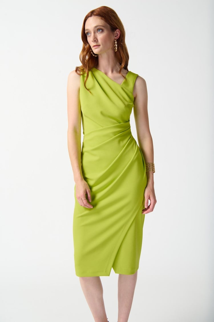 Scuba Crepe Sleeveless Sheath Dress in Key Lime 242234