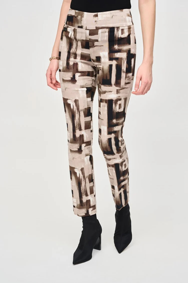 Millennium Abstract Print Slim Pull-On Pants 243304