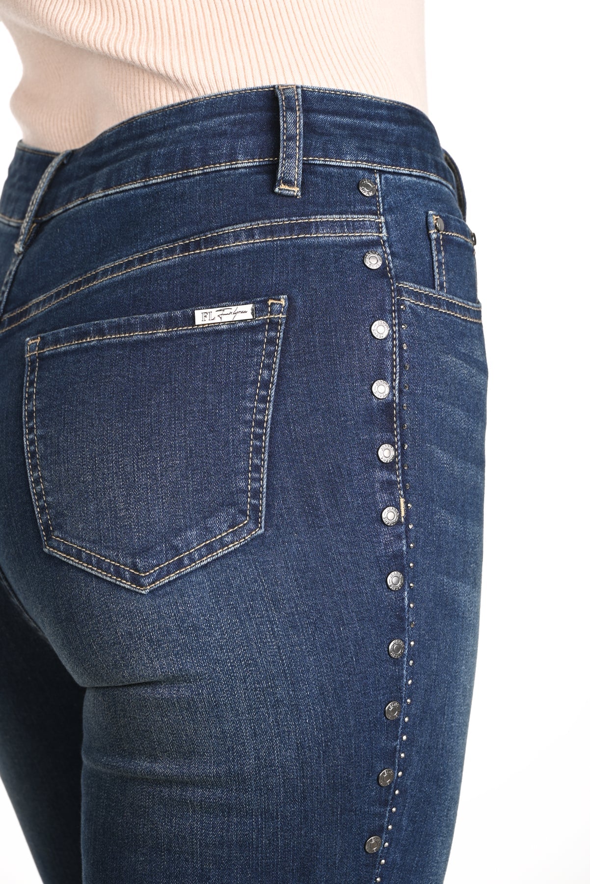 Dark Blue Jean With Side Embellishments 243493U