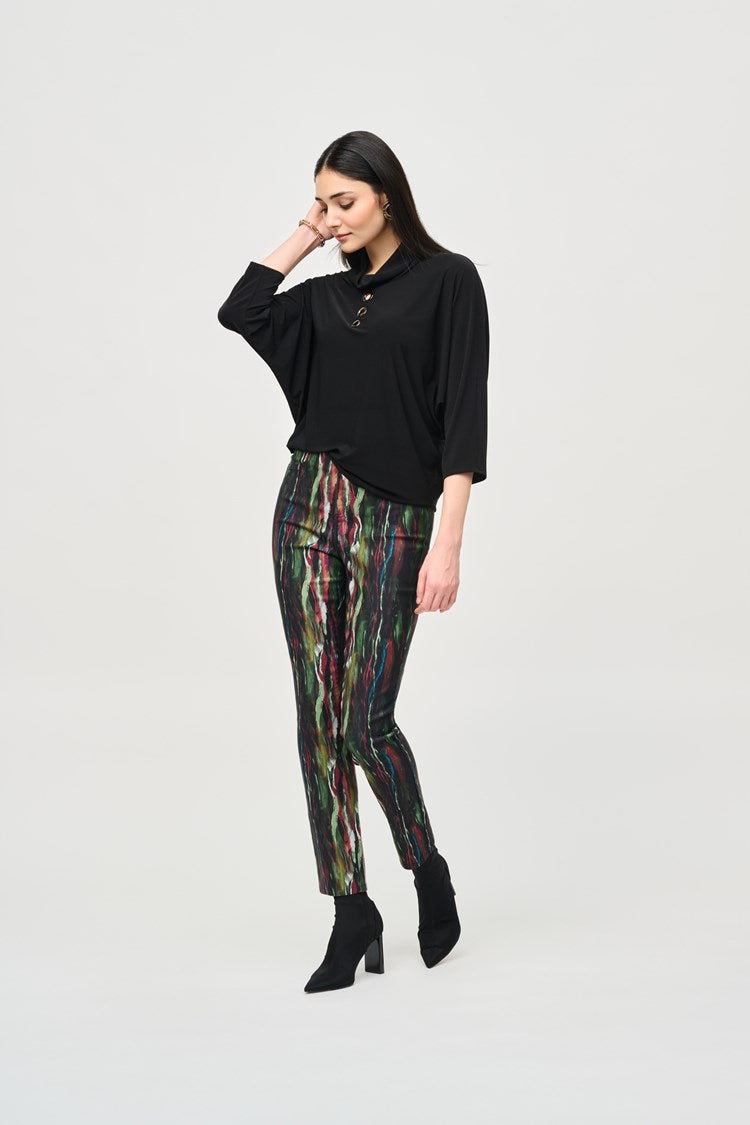 Abstract Print Classic Slim Pull-On Pants 243916