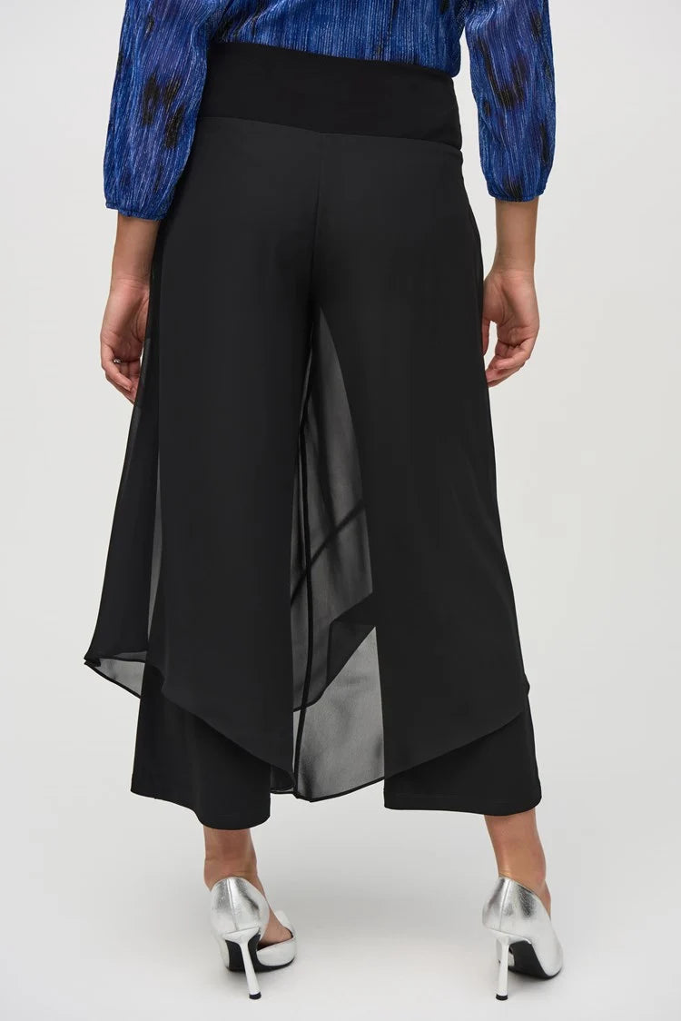 Chiffon and SIlky Knit Wide Leg Pants 244208