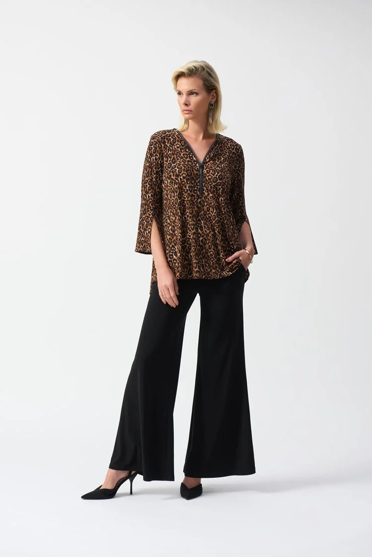 Silky Knit Animal Print Fit and Flare Tunic 244252