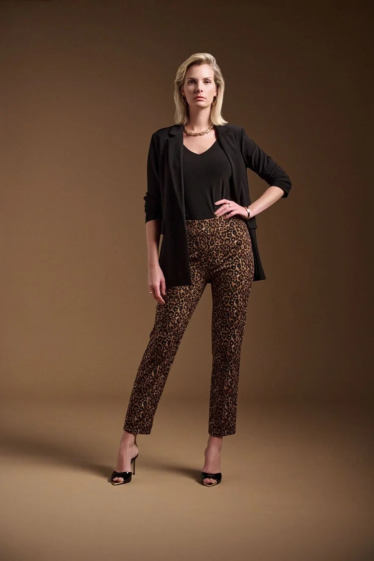 Silky Knit Animal Print Pull-On Pants 244257