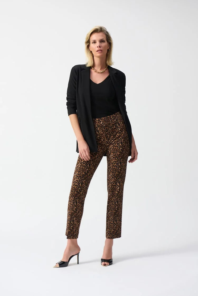 Silky Knit Animal Print Pull-On Pants 244257