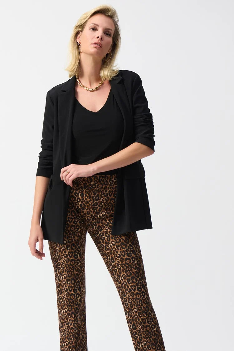 Silky Knit Animal Print Pull-On Pants 244257