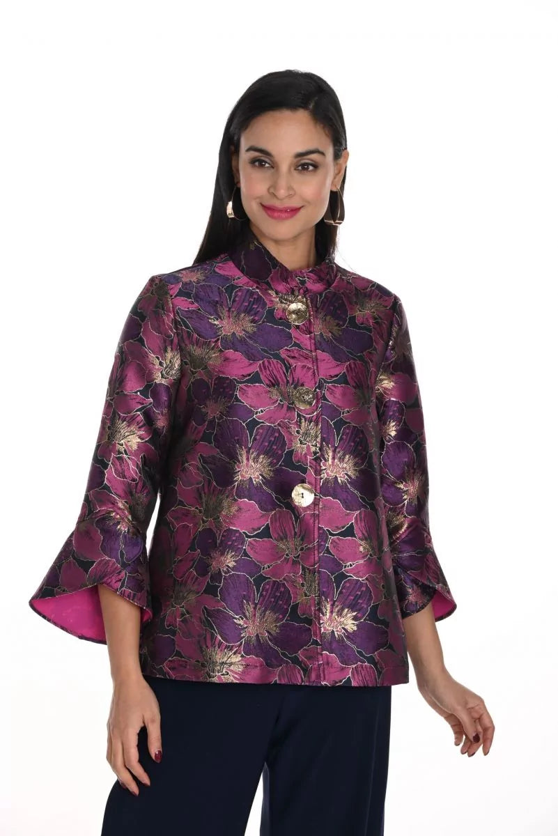 Fuchsia and Purple Print Jacket 249307