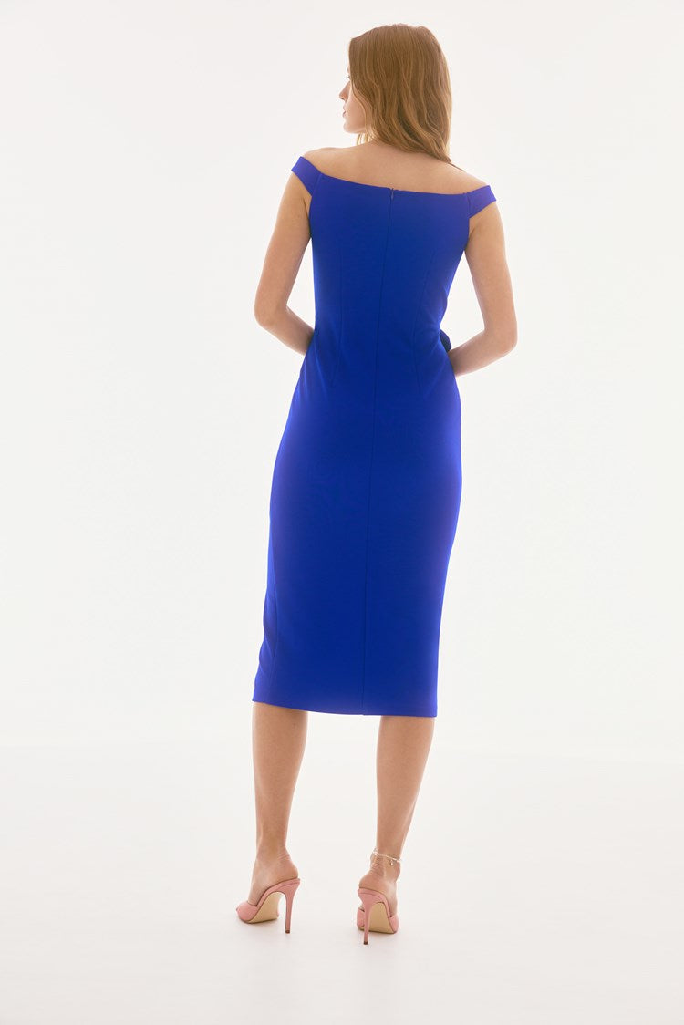 Scuba Crepe Off Shoulder Sheath Dress 251704