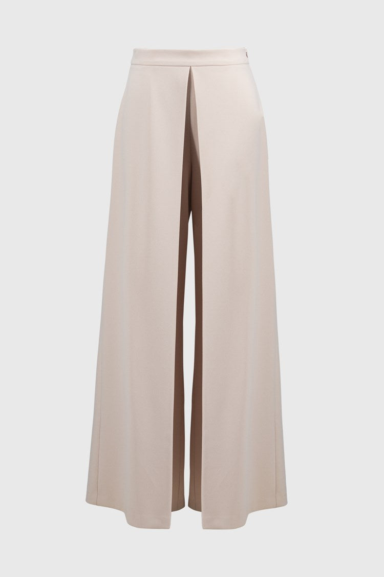 Woven Crepe High Waist Wide Leg Pants 251734