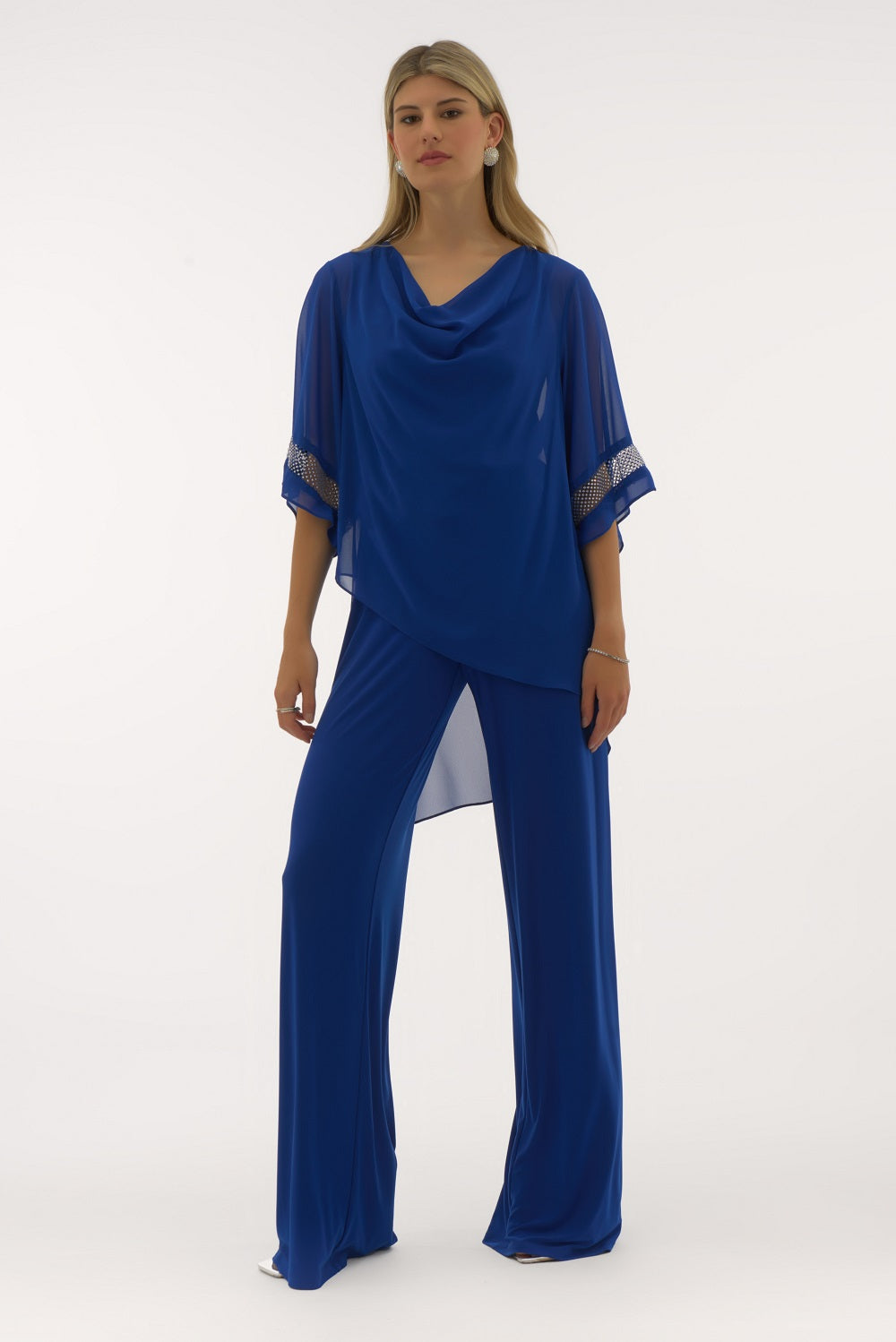 Layered Top with Sequin Trim in Royal Sapphire 251740