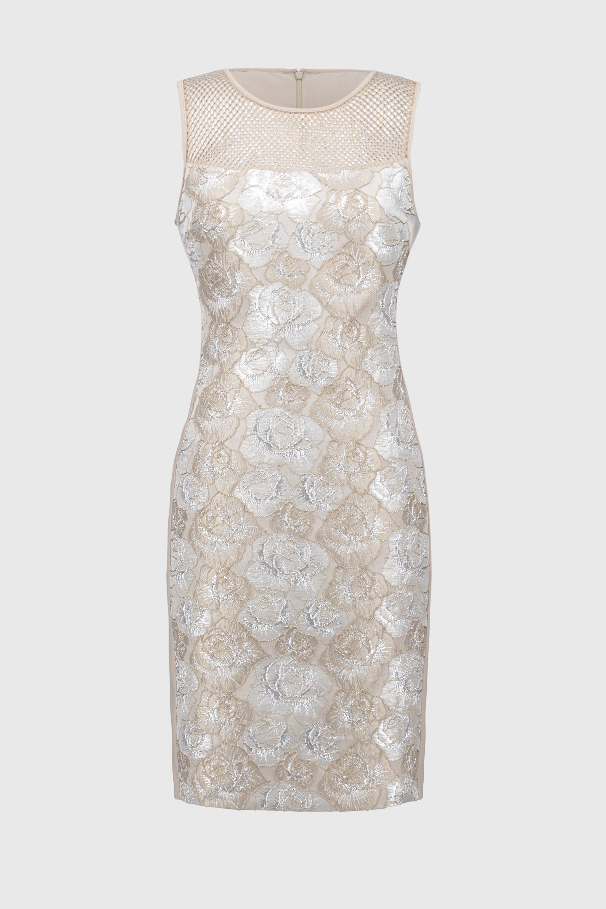 Brocade Floral Print Sheath Dress 251742