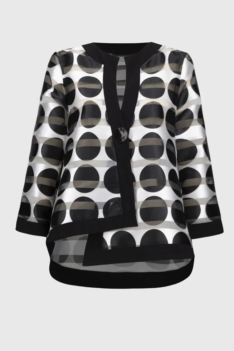 Shadow Stripe Dot Print Swing Jacket 251772