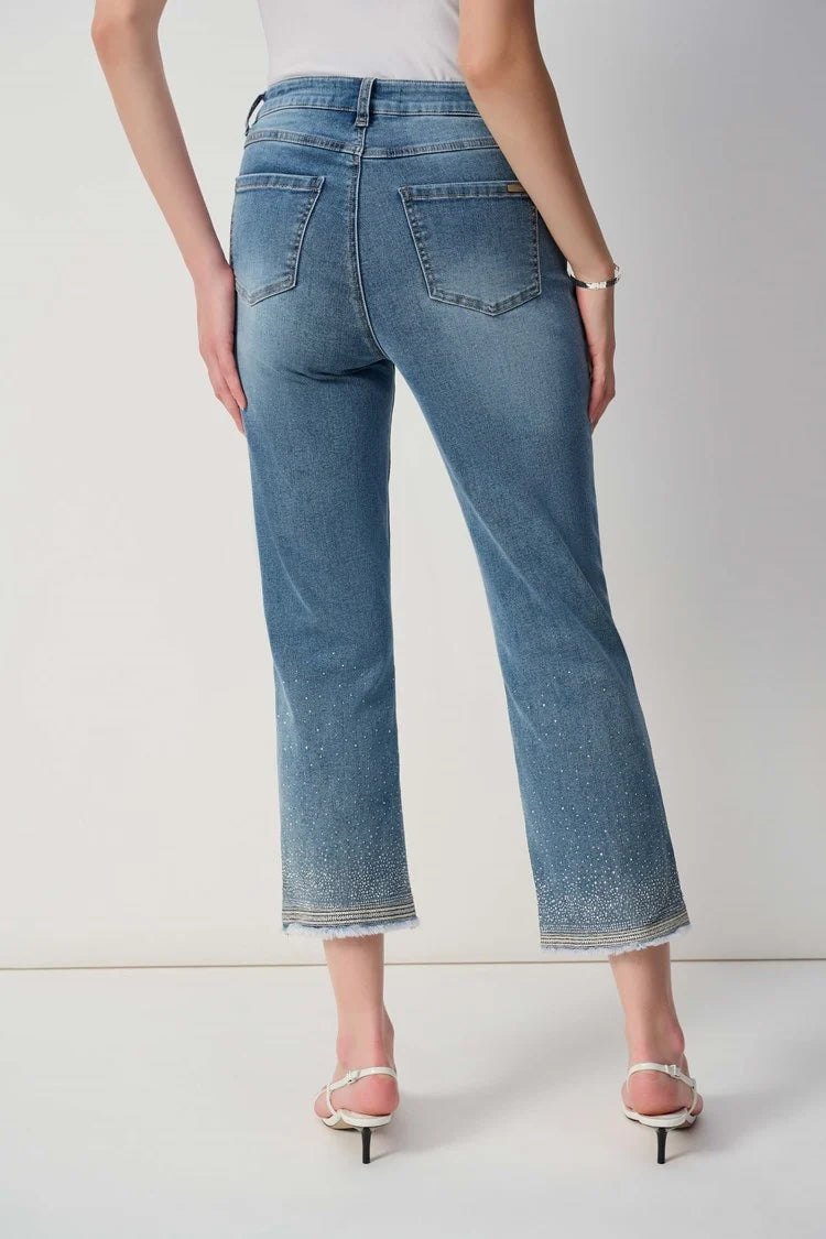 Straight Fit Crop Stretch Jeans 251956