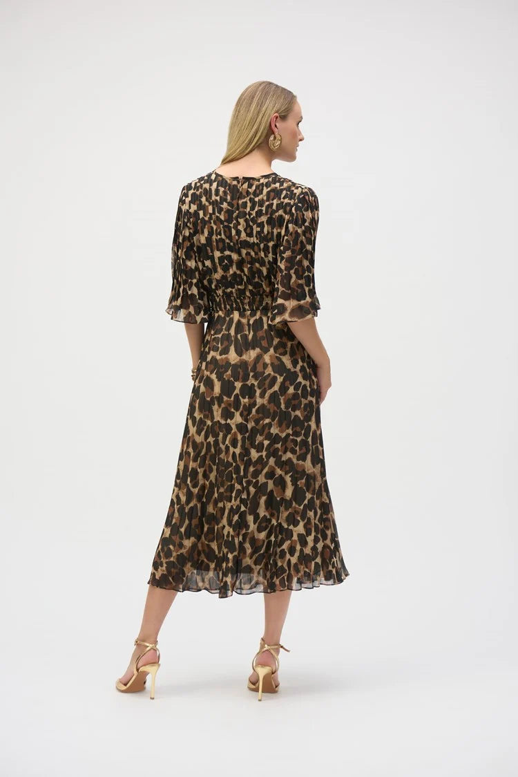 Chiffon Animal Print Fit and Flare Dress 252935